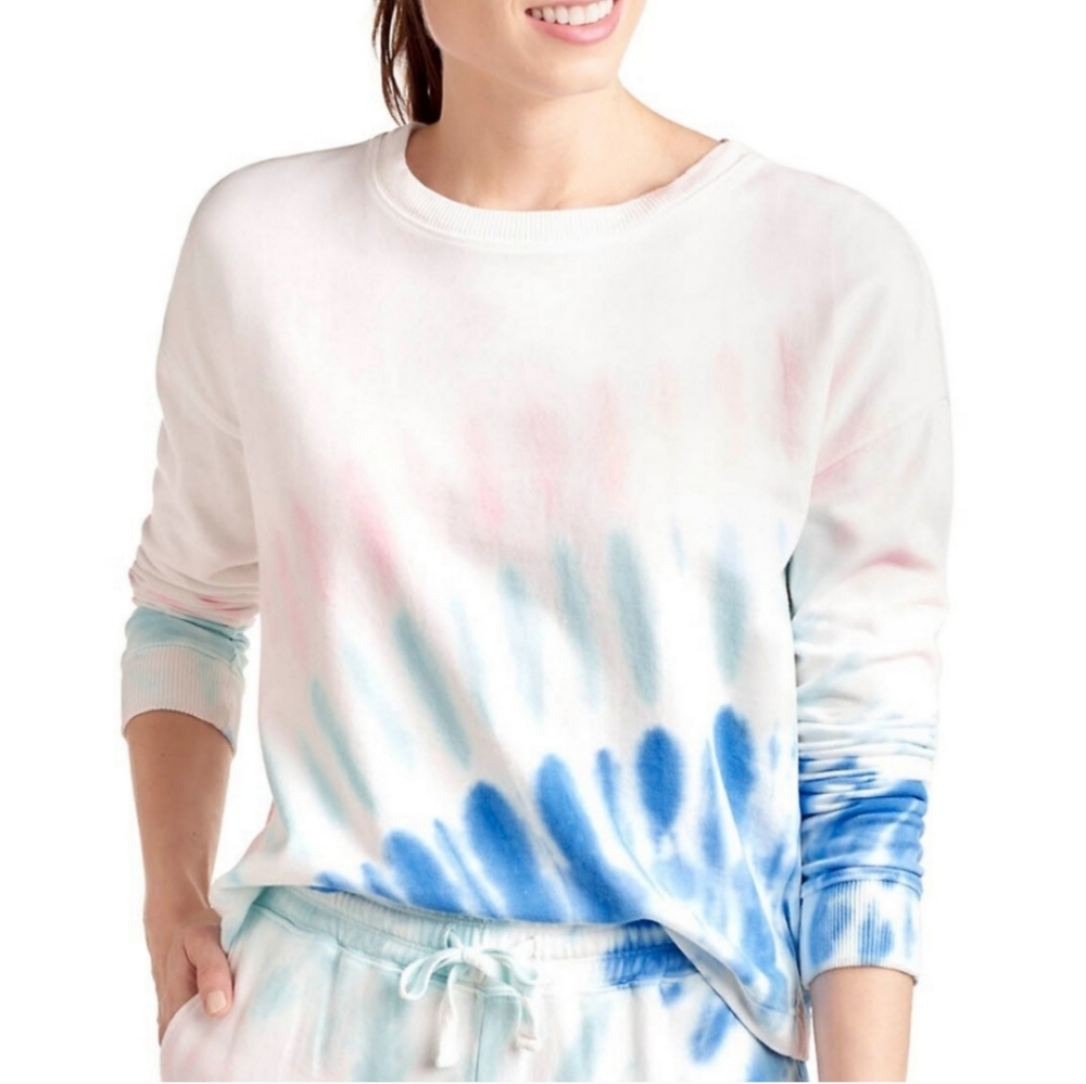 Splendid Sun Rise Tie Dye Striped Sweatshirt NWT Women's Size Extra Large XL